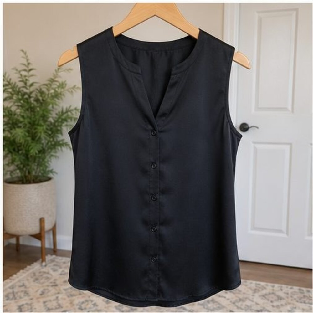 Black Pleated Blouse